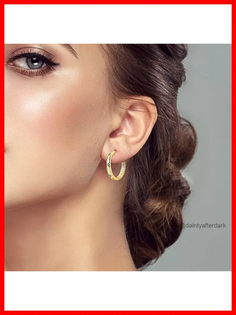 925 Sterling Silver Hoop Earrings for Women Cubic Zirconia Prong Set Jewelry
